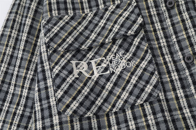 Camisa de Manga Larga a Cuadros con Bolsillo Bordado para Hombre - Image 9