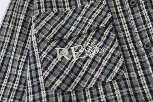 Camisa de Manga Larga a Cuadros con Bolsillo Bordado para Hombre - Image 9