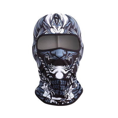 Blue and black full-face balaclava with a roaring gorilla graphic, designed for windproof and dust protection. - Image 8