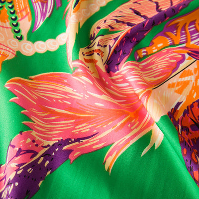 Pañuelo de Seda Sintética con Diseño de Plumas Indígenas para Mujer - Image 31