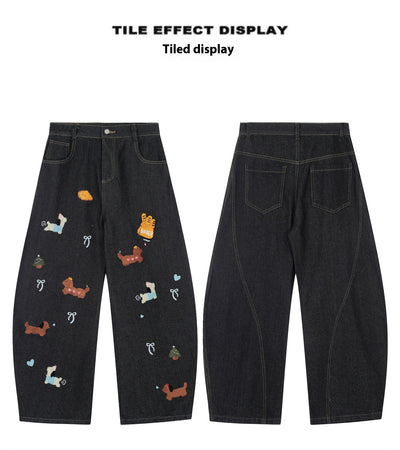 Pantalones Jeans Anchos Patchwork Salchicha Mujer - Casual y Cómodo - Image 9