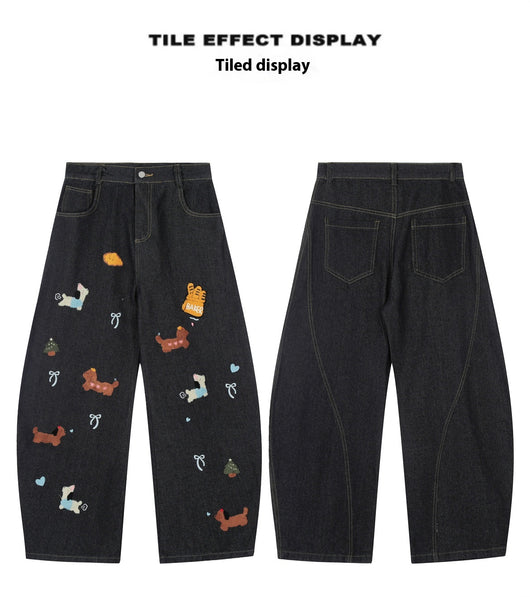 Pantalones Jeans Anchos Patchwork Salchicha Mujer - Casual y Cómodo - Image 9