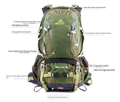 Mochila de Senderismo 35L Ultra Ligera - Tela Oxford Resistente Unisex - Image 15