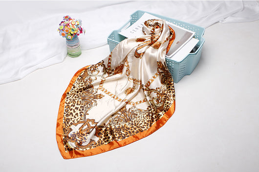 Pañuelo Cuadrado Estampado Leopardo Estilo Europeo - Image 27