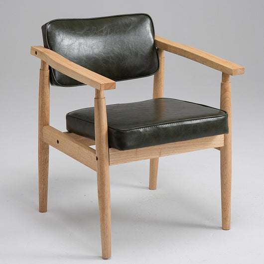 Silla Retro de Madera Maciza con Respaldo y Reposabrazos para Café - Image 24