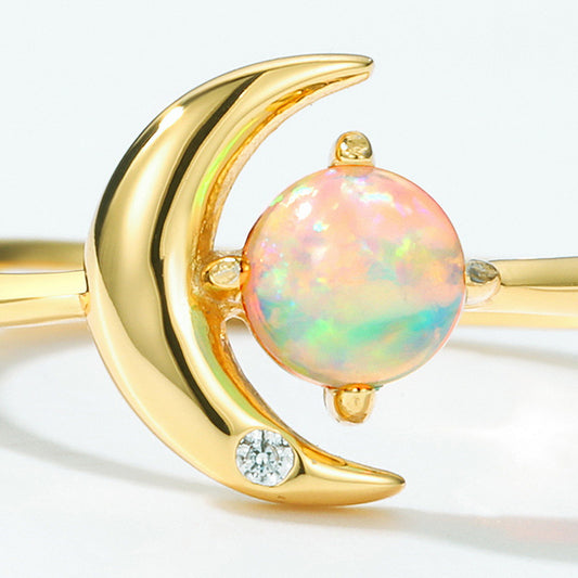 Anillo de Plata Esterlina 925 con Estrella y Luna - Lujo Minimalista para Mujer - Image 2