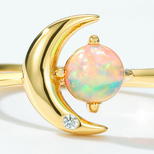 Anillo de Plata Esterlina 925 con Estrella y Luna - Lujo Minimalista para Mujer - Image 2