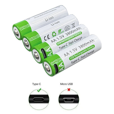 Batería Recargable No 5 de Litio 15V Carga Rápida USB-C AA 3800mAh - Image 11