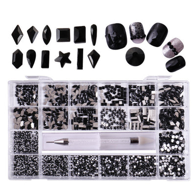 Organizador de Joyería Manicura 21 Compartimentos con Caja de Vidrio y Bolígrafo de Diamante - Image 4