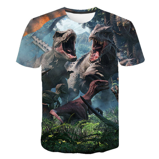 Playera Casual para Hombre con Impresión 3D de Dinosaurio