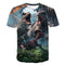 Playera Casual para Hombre con Impresión 3D de Dinosaurio