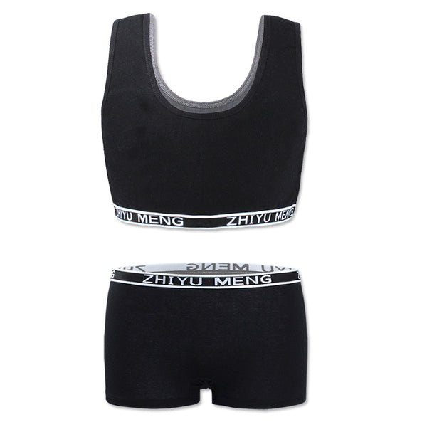 Conjunto de Ropa Interior de Algodón Puro Color Sólido