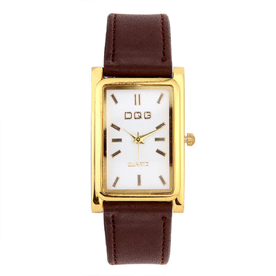 Reloj de Hombre Cuadrado Dorado con Cierre de Pasador y Movimiento de Cuarzo - Image 5