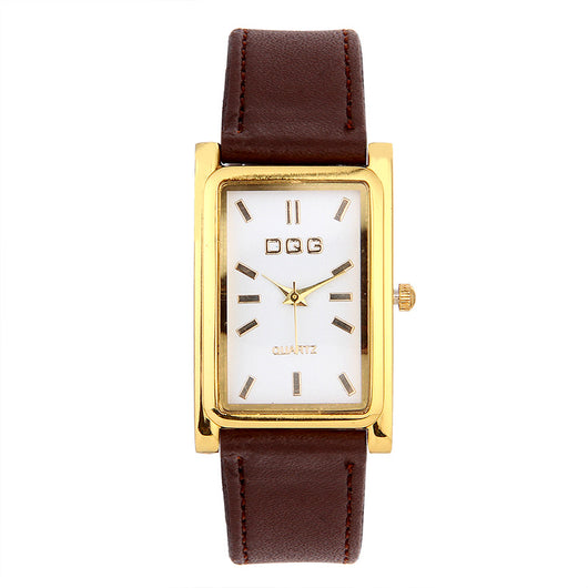 Reloj de Hombre Cuadrado Dorado con Cierre de Pasador y Movimiento de Cuarzo - Image 5