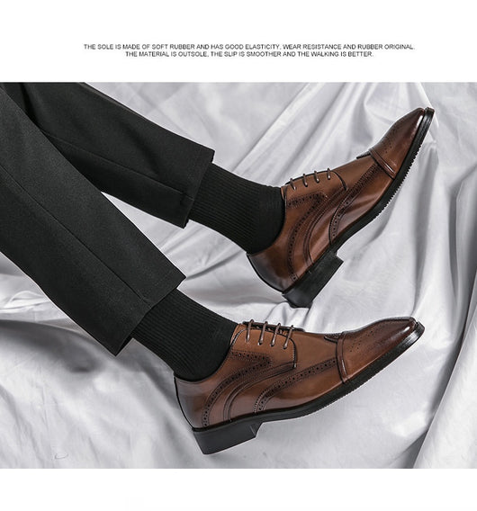 Zapatos de Cuero Clásico Estilo Británico Talla Grande - Cordones Bajos - Image 8