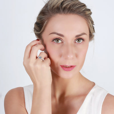 Anillo de Diamante Plata Esterlina 925 Diseño Coreano - Image 7