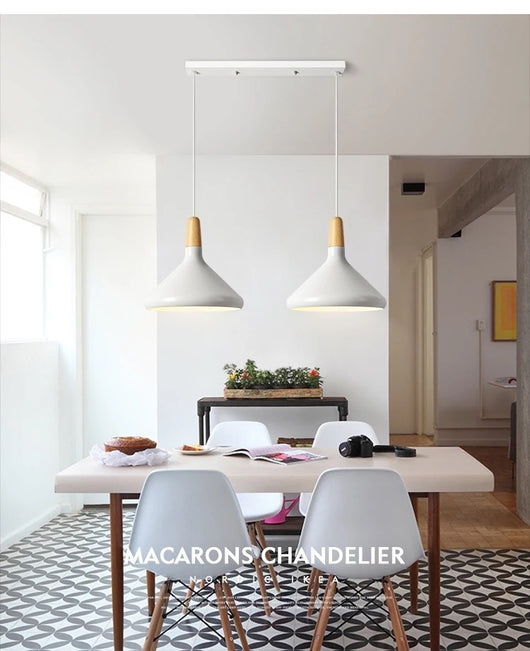 Lámpara Colgante Nórdica de Madera Sólida y Aluminio Diseño Minimalista - Image 38