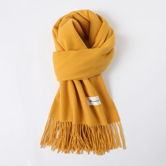 Bufanda de Cachemira Artificial con Borlas - Abrigo Cálido para Otoño e Invierno - Image 10