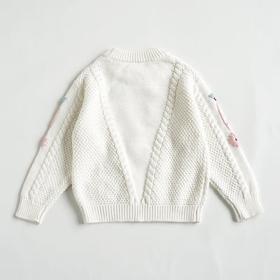 Suéter de Algodón para Bebé con Flores Bordadas a Mano - Image 16