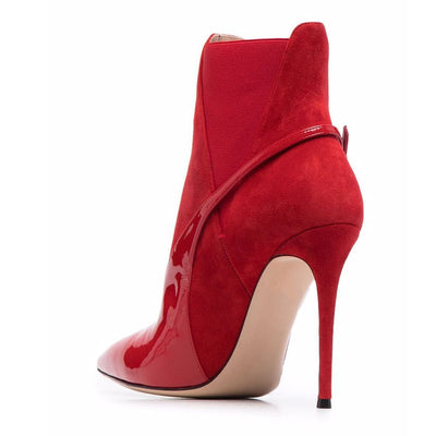 Botas Stiletto Rojo Intenso con Punta Afilada - Image 6