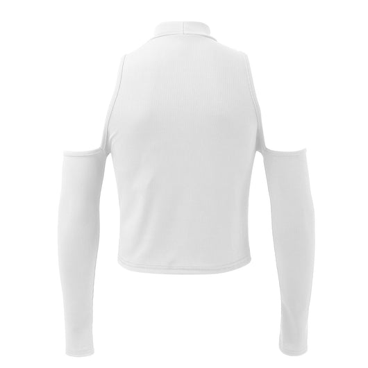 Playera Casual de Manga Larga con Diseño Hombro Descubierto y Detalles Calados - Image 31