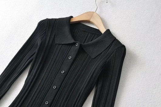 Vestido Ejecutivo para Mujer con Solapa y Cierre Simple - Image 11