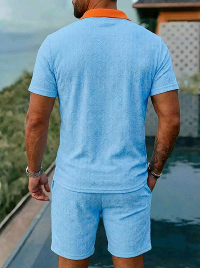 Conjunto de Playera y Shorts Deportivos Transpirables con Bloques de Color - Image 19