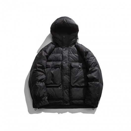 Chaqueta Acolchada Suelta Estilo Japonés con Capucha para Hombre - Image 18