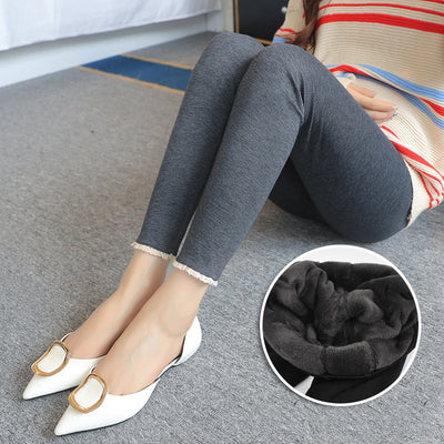 Leggins de Maternidad con Soporte Abdominal - Algodón Grueso y Terciopelo Elástico - Image 11