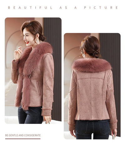 Abrigo Corto para Mujer con Cuello de Piel - Elegancia Invernal - Image 9