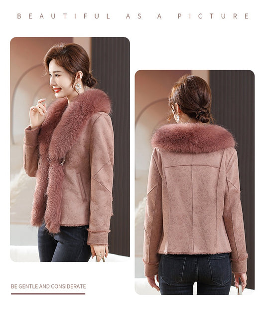 Abrigo Corto para Mujer con Cuello de Piel - Elegancia Invernal - Image 9
