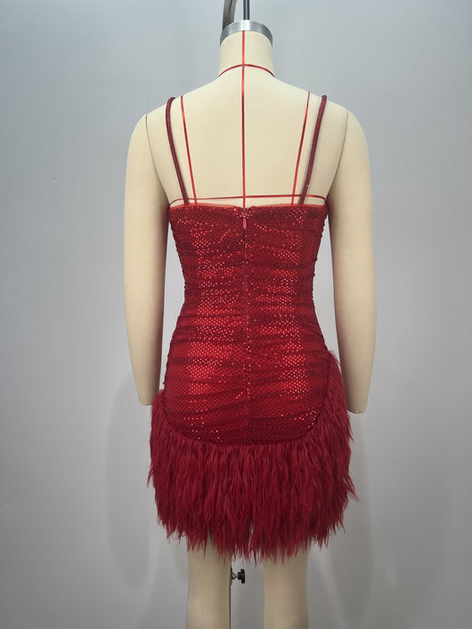 Vestido Mini Lujo con Lentejuelas Rojo Brillante - Perfecto para Celebraciones - Image 24