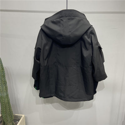 Chaqueta Hoodie Negra Suelta para Hombre - Image 13