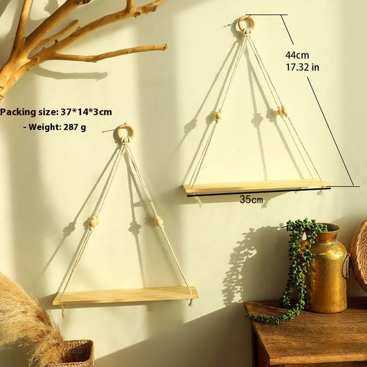 Repisa de Pared Tejida en Algodón con Base de Madera Natural - Image 10