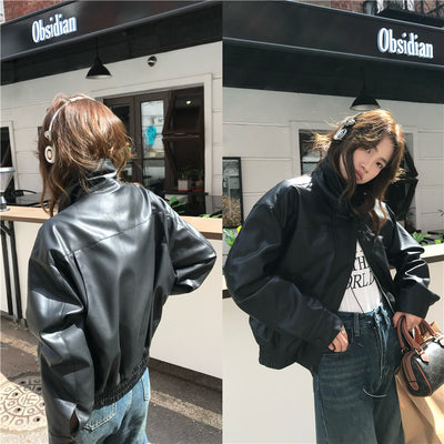 Chaqueta de Cuero Cropped Retro Americana para Mujer - Estilo Cool y Sofisticado - Image 28