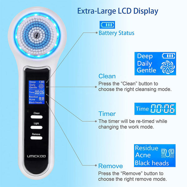 Cepillo Facial Eléctrico Limpiador de Poros y Puntos Negros