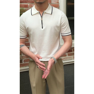 Camisa Casual de Punto con Solapa Transpirable para Hombre - Image 2