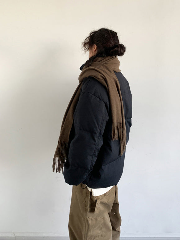 Chaqueta Acolchada Tibetana Azul con Parches - Abrigo Térmico Premium