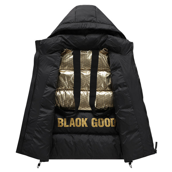 Chaqueta Acolchada Unisex Otoño Invierno - Diseño Negro y Dorado - Image 5