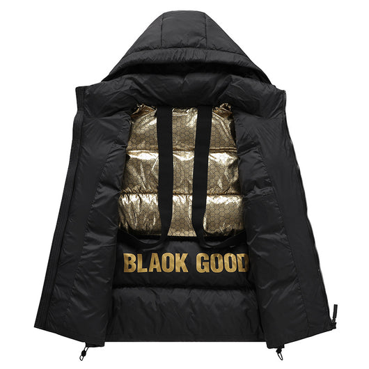 Chaqueta Acolchada Unisex Otoño Invierno - Diseño Negro y Dorado - Image 5
