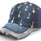 Gorra de Béisbol Outdoor con Detalles de Diamantes y Gotas de Lluvia