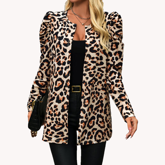 Cardigan Estampado de Leopardo para Mujer - Chaqueta Versátil - Image 5