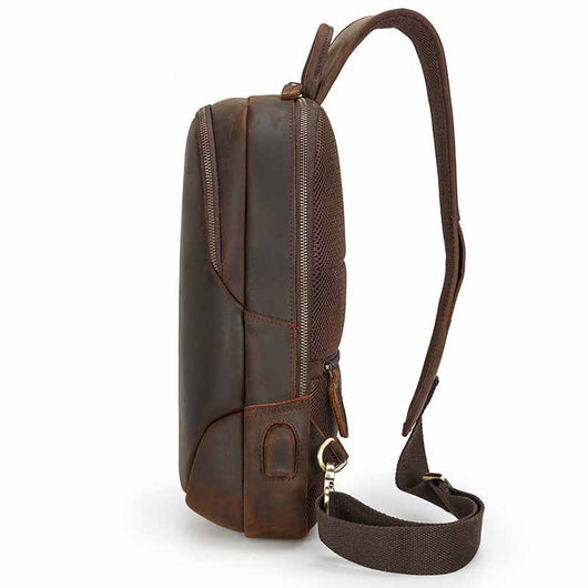 Bolsa de Pecho Vintage en Cuero para Hombre - Image 8
