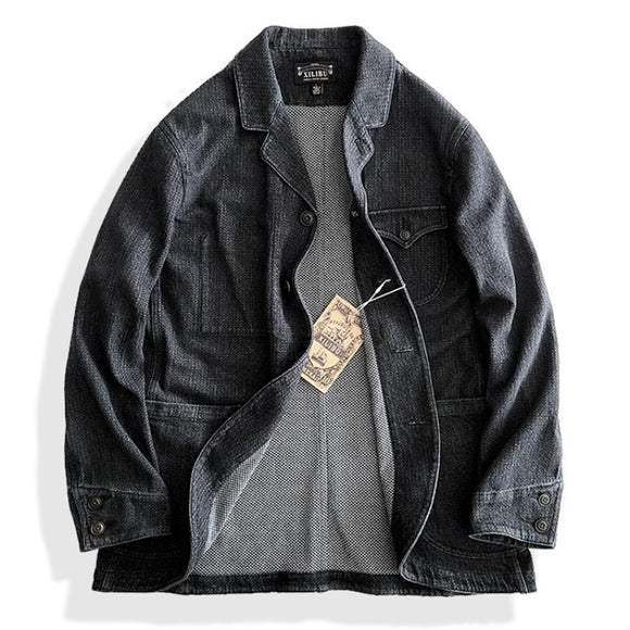 Chaqueta Estilo Workwear Retro Americano