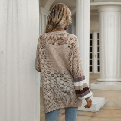 Cardigan Tejido Holgado para Mujer con Detalles Calados - Image 3
