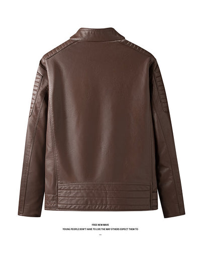 Chaqueta de Cuero para Hombre Primavera Otoño - Estilo Motociclista Casual - Image 16