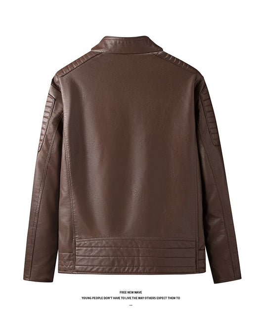 Chaqueta de Cuero para Hombre Primavera Otoño - Estilo Motociclista Casual - Image 16