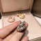 Brass Dorado Plated Micro Set Diamond Bracelet Ring Set Ring Blanco Dorado