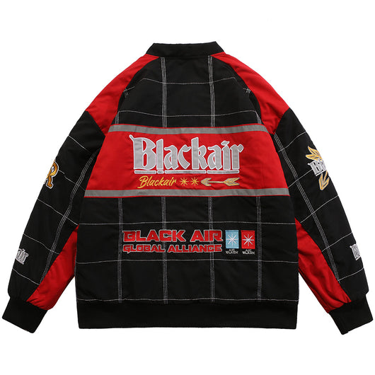 Chaqueta Suelta de Algodón con Contraste de Colores para Hombre - Image 7
