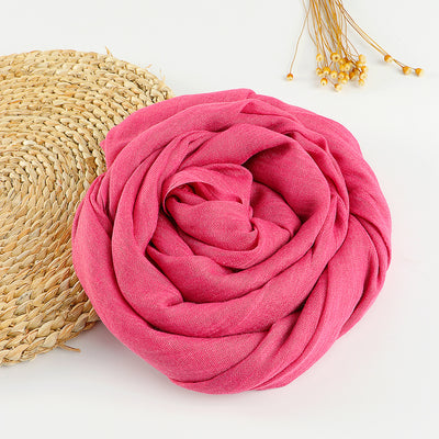 Pañuelo Artístico de Algodón y Lino en Colores Puros para Mujer - Image 9